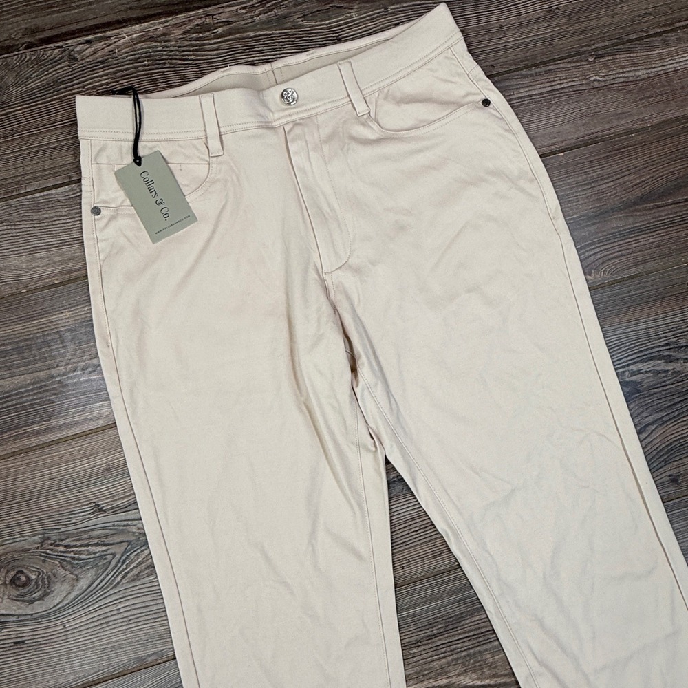Collars & Co Mens Size 32x30 CEO Tech Pull-On Pants‎ Stone Beige Performance NEW - Picture 2 of 8
